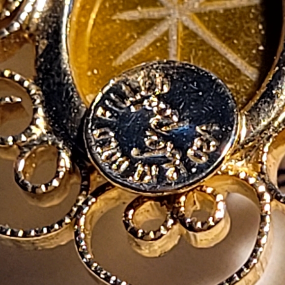 Beautiful Scarab Natural Stone "Good vibes" Brooch 12k GF - Picture 4 of 4